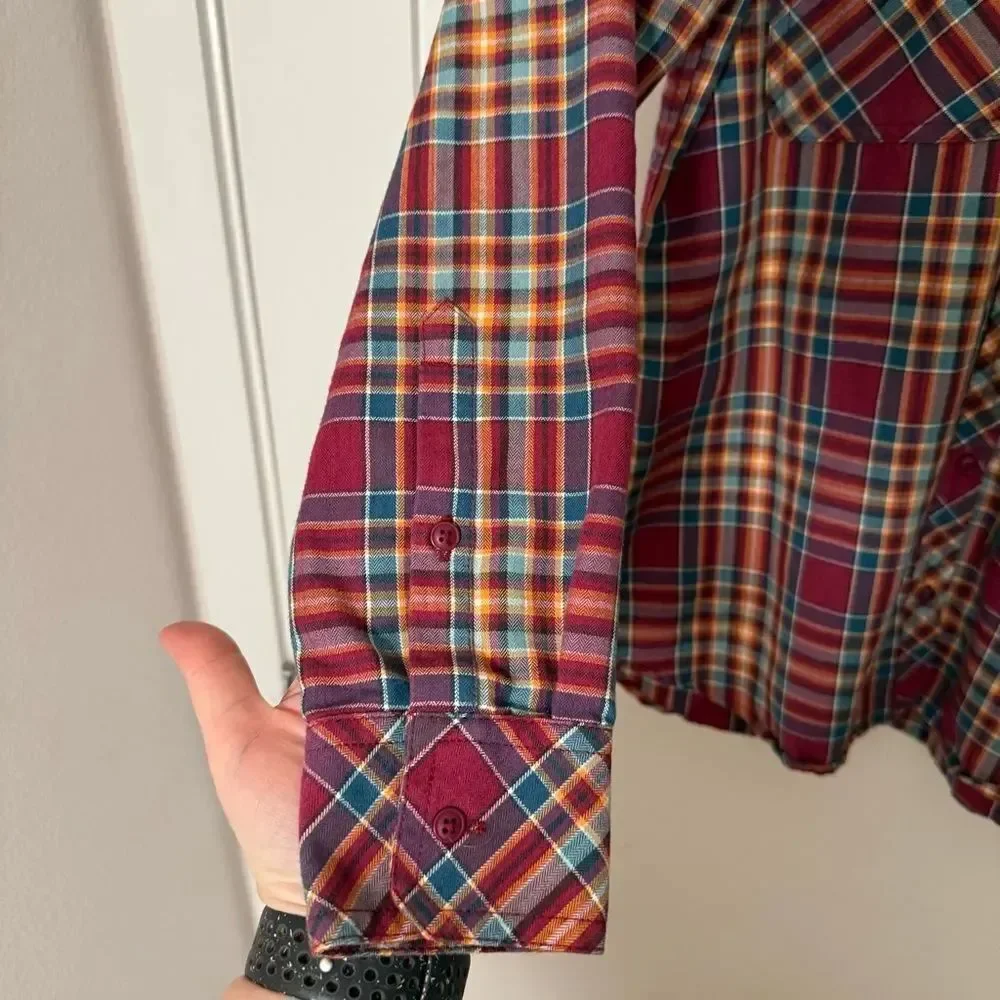 Outdoor Research Flannel Ceres Shirt Womens S Red Plaid Wool Blend Gorpcore